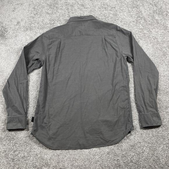 North Face Button Down Shirt Mens Medium Stripe Long Sleeve Outdoors Gray - Picture 8 of 13